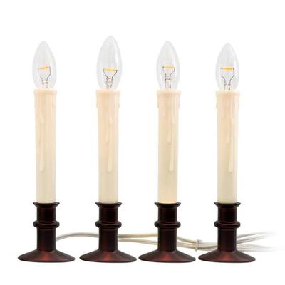 Celestial Lights 70818 - 0.5 watt Adjustable Antique Bronze Base Window Hugger� Plug-In LED Window Candles (4 Pack)