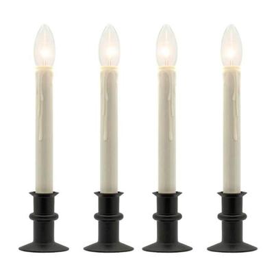 Celestial Lights 70858 - Adjustable Black Base Battery Operated LED Traditional Window Candles (4 Pack)