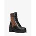 Brea Leather And Logo Jacquard Combat Boot