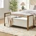 Maud Farmhouse 54.5" Flip Top Storage Bench with Nailhead Trims and Solid Wood Legs by HULALA HOME