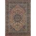 Traditional Mashad Persian Area Rug Hand-Knotted Wool Carpet - 7'11" x 11'0"