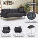 Modern Convertible Sleeper Loveseat Sofa Linen Folding Sofa Bed Futon Recliner Sofa Settee with Split Back for Living Room