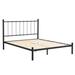 Brookside Phoebe Metal Platform Bed with Vertical Bar Metal Headboard and Round Accents