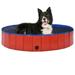 Dcenta Foldable Dog Swimming Pool PVC Collapsible Pet Bathing Tub Portable Large Small Cat Dog Pet Pool for Indoor and Outdoor Red 63 x 11.8 Inches (Diameter x H)