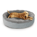 Magshion Pet Beds for Medium Large Dogs Round Short Plush Calming Donut Dog Cat Cuddler Bed 36IN Dark Gray