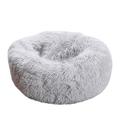 Matoen Calming Dog Bed for Medium Dogs - Donut Washable Medium Pet Bed 18 inches Anti-Slip Round Fluffy Plush Faux Fur Cat Bed Fits up to 30 lbs Pets