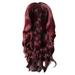 Beauty Clearance Under $15 Wig Women S Wine Red Long Curly Hair Large Wave Wig Headcover Red Free Size