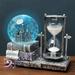 Teissuly LED Music Crystal Snow Balls With Hourglass Vintage Paris Tower Home Christmas Decoration For Living Room Bedroom 50ml Shelf Cabinet Desktop Decor Ornaments