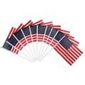 NUOLUX 100pcs American Flags Mini US Handheld Stick Flags on Metal Stick with Round 14cm x 21cm
