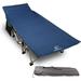 Lineslife Oversized Camping cots for Adults 500lbs Extra Wide Tall Sleeping Cots Heavy Duty XL Cots Portable for Outdoor Indoor Office Blue