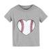 Stylish Kids Girls T-Shirt Casual Clothes Solid Color Baseball Letter Cartoon Cute Fun Print Boys Short Sleeve Spring Summer Breathable Trendy Leisure Top Soft Tops Fashion Dailywear