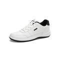 Fangasis Mens Walking Shoes Patchwork Sneakers Workout Fitness Running Shoe Tennis Round Toe Fashion Sneaker White 7.5