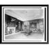 Historic Framed Print [Interior view of the White House with moose head over fireplace and chandelier above table] 17-7/8 x 21-7/8