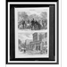Historic Framed Print Scene in Printing-House Square New York City Elevated railway in Greenwich Street New York City.sketched by Stanley Fox. 17-7/8 x 21-7/8
