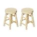 2Pcs Mini Oak Wood Round Stools Funny Creative Simulation Kitchen Scenery Accessories Mini Furniture Models Toys for Kids Children