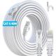 Ethernet Cable 40m Outdoor Indoor, Long Ethernet Cable 40m Cat 6 FTP Shielded Internet Cable High Speed Gigabit 23AWG Network Cable Cat 6 40m, 10/100/1000Mbps RJ45 LAN Cable for Router PS4/5(40 Clips)