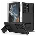 K-Lion for Samsung Galaxy S23 Ultra Rugged Case with Screen Protector Heavy Duty Shockproof Matte Hybrid Case with Kickstand Anti-Scratch Hard PC + Soft TPU Phone Cover for Galaxy S23 Ultr Black