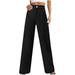 Posijego Women s Business Casual Pants Straight Leg Elastic High Waist Dress Pants Trousers for Office Work