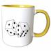 Black and White Die - Dice with White Background 15oz Two-Tone Yellow Mug mug-39695-13