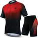 voofly Men s Cycling Jersey Set Men Short Sleeve Compression Bike Shorts Gel Padded Biking Clothing Red M
