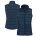 Women's Cutter & Buck Navy Philadelphia Eagles Evoke Hybrid Eco Softshell Recycled Full-Zip Vest
