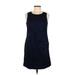 Boden Cocktail Dress - Mini Scoop Neck Sleeveless: Blue Print Dresses - Women's Size 8 Petite