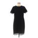 Banana Republic Casual Dress - Mini Crew Neck Short sleeves: Black Solid Dresses - Women's Size 8