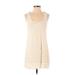 Free People Casual Dress - Shift Scoop Neck Sleeveless: Ivory Print Dresses - Women's Size Small