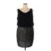 BCX dress Casual Dress - Mini Cowl Neck Sleeveless: Black Solid Dresses - Women's Size 2X