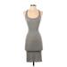 BCBGMAXAZRIA Casual Dress - Bodycon Scoop Neck Sleeveless: Gray Print Dresses - Women's Size X-Small