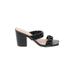 Unisa Sandals: Slip On Chunky Heel Feminine Black Solid Shoes - Women's Size 7 - Open Toe