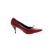 FURLA Heels: Pumps Stilleto Work Burgundy Print Shoes - Women's Size 38.5 - Pointed Toe