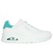 Skechers Women's Uno - Pop Back Sneaker | Size 10.0 | White/Mint | Synthetic/Leather/Textile