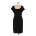 Banana Republic Casual Dress - Sheath Scoop Neck Short sleeves: Black Print Dresses - Women's Size 8