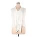 Calvin Klein Sleeveless Blouse: White Solid Tops - Women's Size X-Large