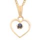 Jollys Jewellers Women's 9Carat Yellow Gold Sapphire Heart Pendant (12x12mm) w/ 16" Curb Chain (1mm Wide)