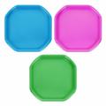 Set of 3 [SkyBlue, Lime Green, Pink] Octagonal Plastic Mixing Tray Small Kids Sand Pit Play Tuff 70cm X 70cm Kids Sensory Play Tuff Tray Messy Sand Water Gelli Fun Activities Tray Multipurpose Tray