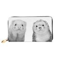 ELBULL White Bear Print Wallet Clutch Purse Wallet Women Zip Around Organizer Wallet Long Leather, Ferrets, One Size