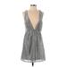 Express Cocktail Dress - Mini: Silver Marled Dresses - Women's Size Small