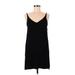 Topshop Casual Dress - Shift: Black Solid Dresses - Women's Size 6