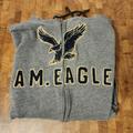 American Eagle Outfitters Shirts | American Eagle Outfitters Hoodie Size Large Men's Gray With Blue Eagle Logo | Color: Blue/Gray | Size: L