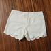 Lilly Pulitzer Shorts | Euc Lilly Pulitzer Sz 0 Buttercup Shorts White Scalloped Shorts | Color: White | Size: 0