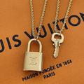 Louis Vuitton Jewelry | Louis Vuitton Vintage Padlock & Key 18k Gold Plated Chain Rope Necklace | Color: Gold/Tan | Size: Various