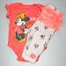 Disney Matching Sets | Disney Baby 0-3m Minnie Mouse Short Sleeve Graphic Bodysuit & Pants Set | Color: Orange/Pink | Size: 0-3mb