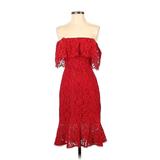 BCBGMAXAZRIA Cocktail Dress Off The Shoulder Strapless: Red Dresses - Women's Size 0