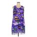 Casual Dress - Shift: Purple Graphic Dresses - Women's Size 2X