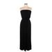 One Clothing Casual Dress - Midi Strapless Sleeveless: Black Print Dresses - Women's Size Large