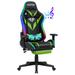 Hoffree Rocking Gaming Chair w/ Speakers Ergonomic Gamer Chair w/ Massage for Office & Gaming Faux /Foam Padding in Green/Black | Wayfair