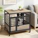 Archie & Oscar™ Accomac Dog Crate Furniture Wooden Pet Kennel End Table w/ Wheels Wood in Brown/Gray | Small (30" H x 23" W x 31" D) | Wayfair