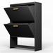 Everly Quinn 14 Pair Shoe Storage Cabinet Metal in Black | 30 H x 28 W x 9 D in | Wayfair C885661ABB924528AA84029539A7FCA4